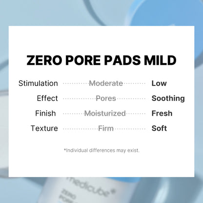 medicube Zero Pore Madecassoside Pads (Mild) medicube