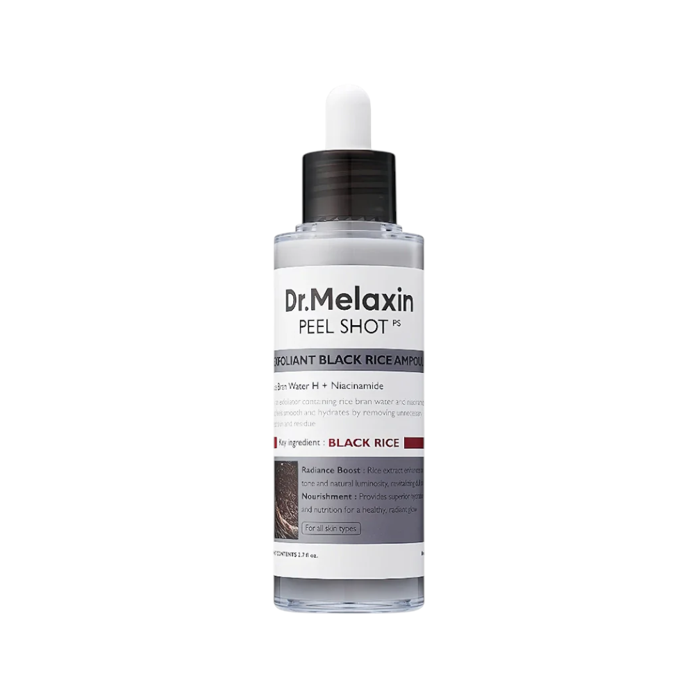Dr.Melaxin Peel Shot Exfoliant Ampoule de riz noir 80ml