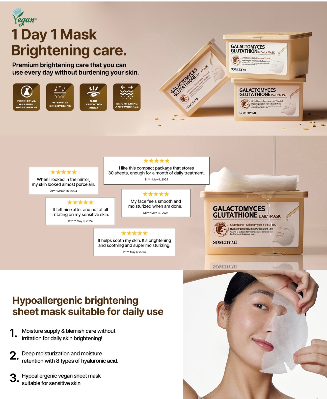SOME BY MI Galactomyces Glutathione Daily Mask 30pcs
