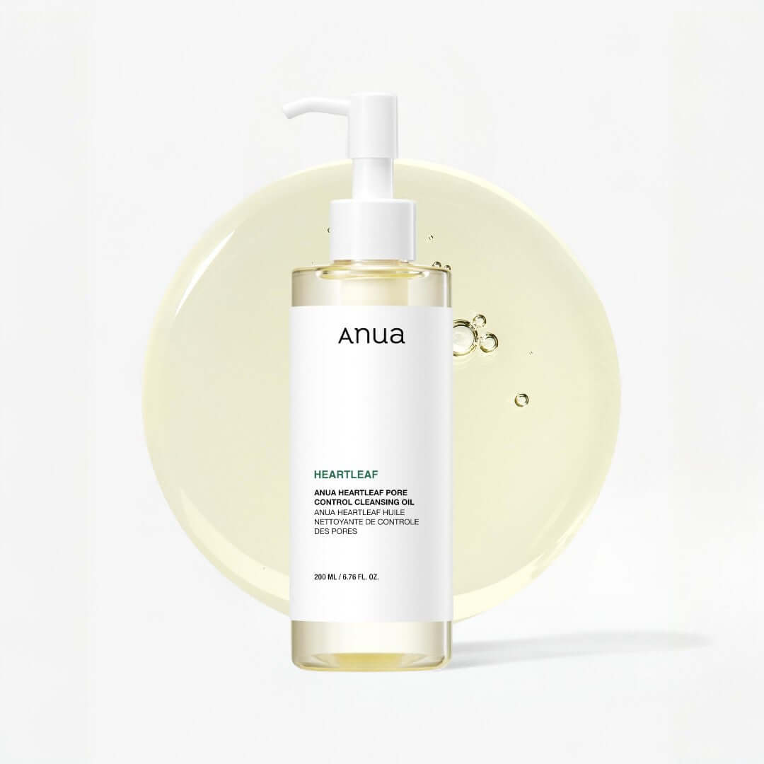 Anua Heartleaf Pore Control Cleansing Oil 200ml, lightweight cleansing oil for makeup removal and pore care.