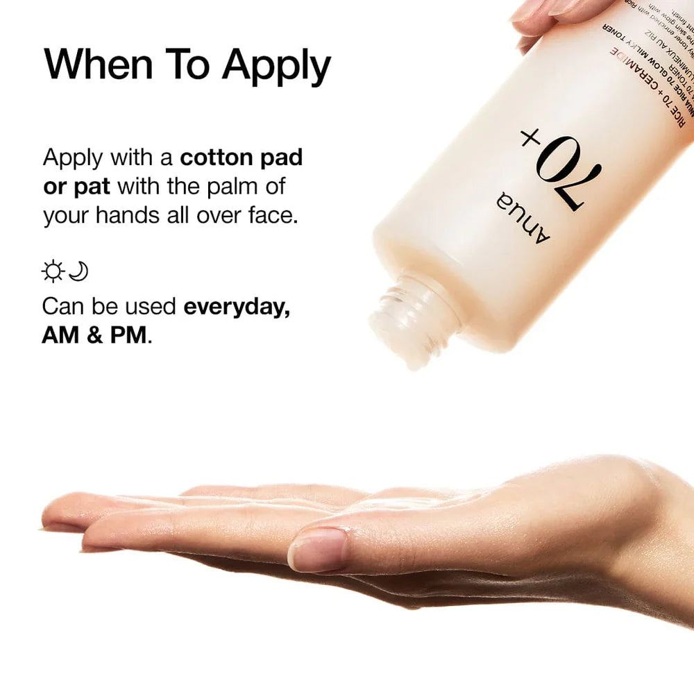Anua Rice 70 Glow Milky Toner 250ml – Skin Care | Korean Skincare Canada - VGLE