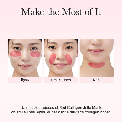 Lot de 4 Masques en Gelée au Collagène Rouge Arencia