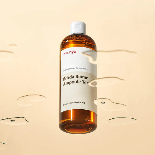 ma:nyo Bifida Biome Ampoule Toner 400ml with a smooth, hydrating formula for radiant skin.