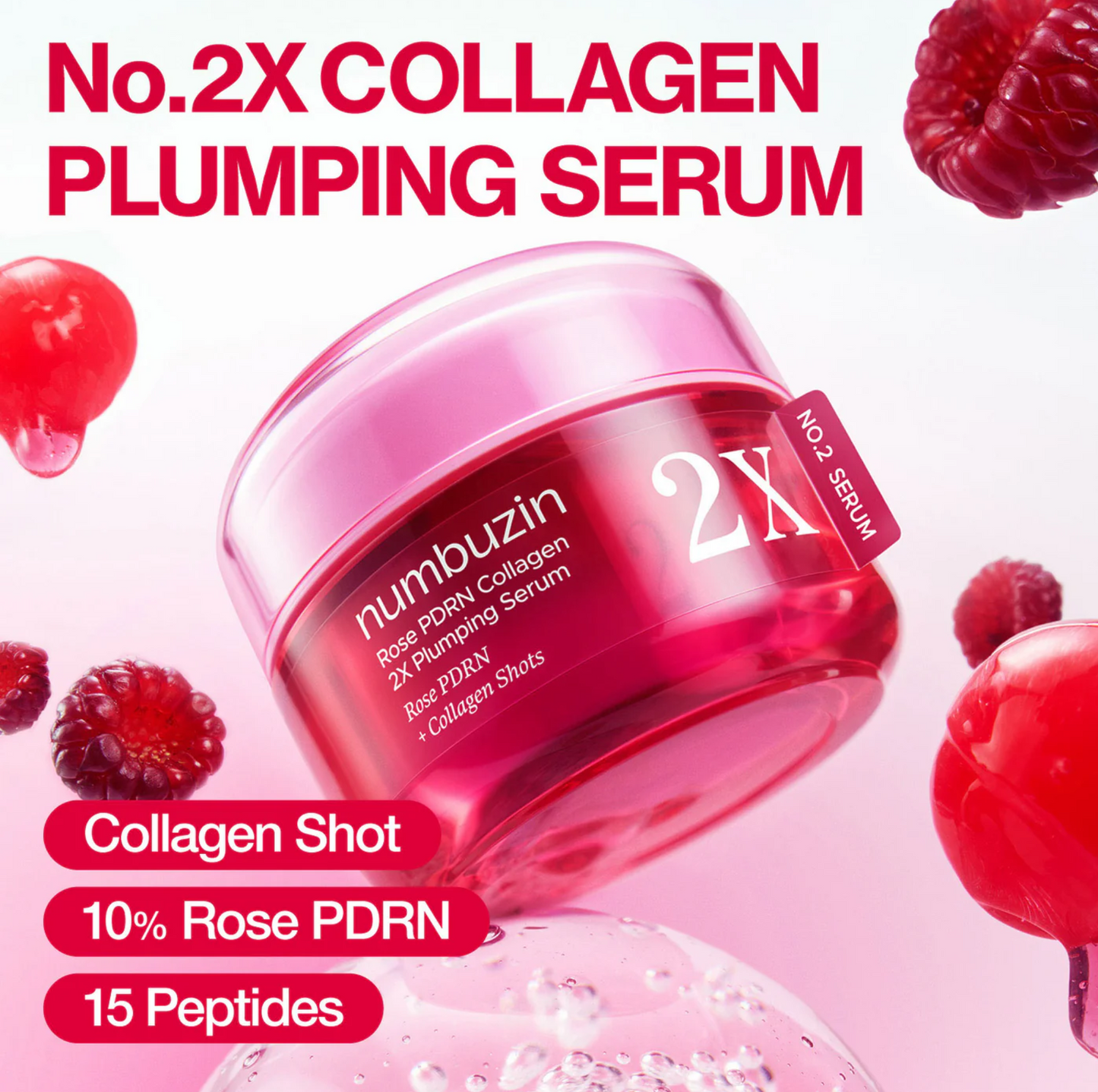 numbuzin No.2 Rose PDRN Collagen Plumping Serum 30ml