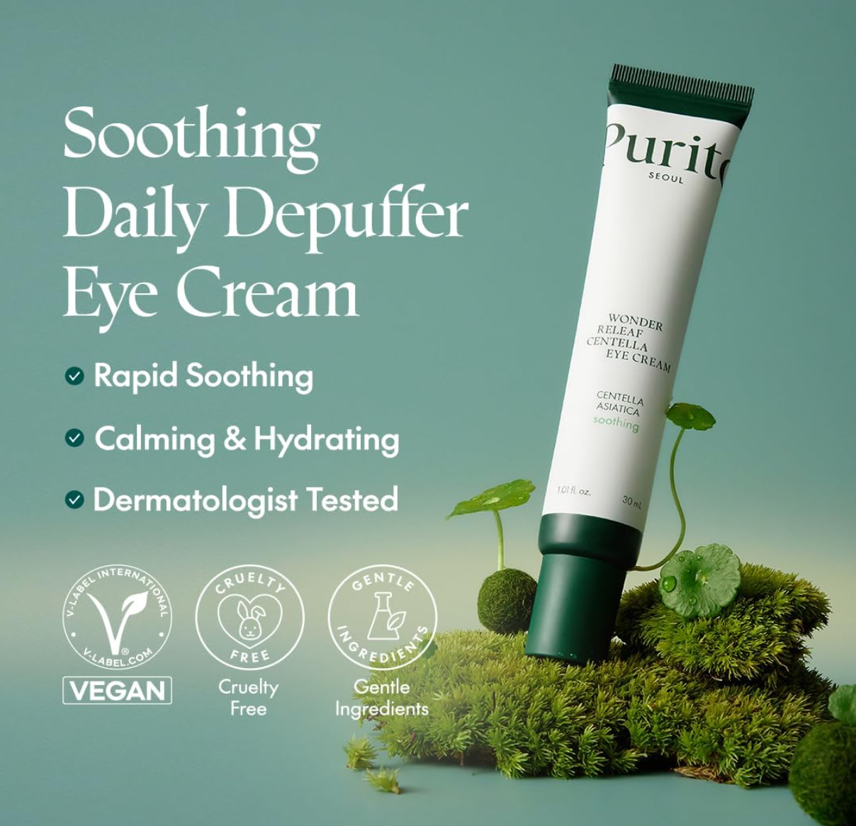 Purito Wonder Releaf Centella Crème Contour des Yeux Sans Parfum 30ml