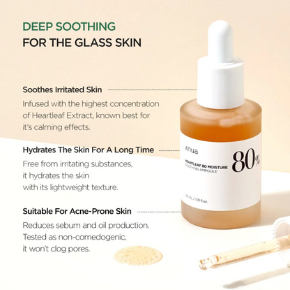 Anua HEARTLEAF 80% MOISTURE SOOTHING AMPOULE 30ml