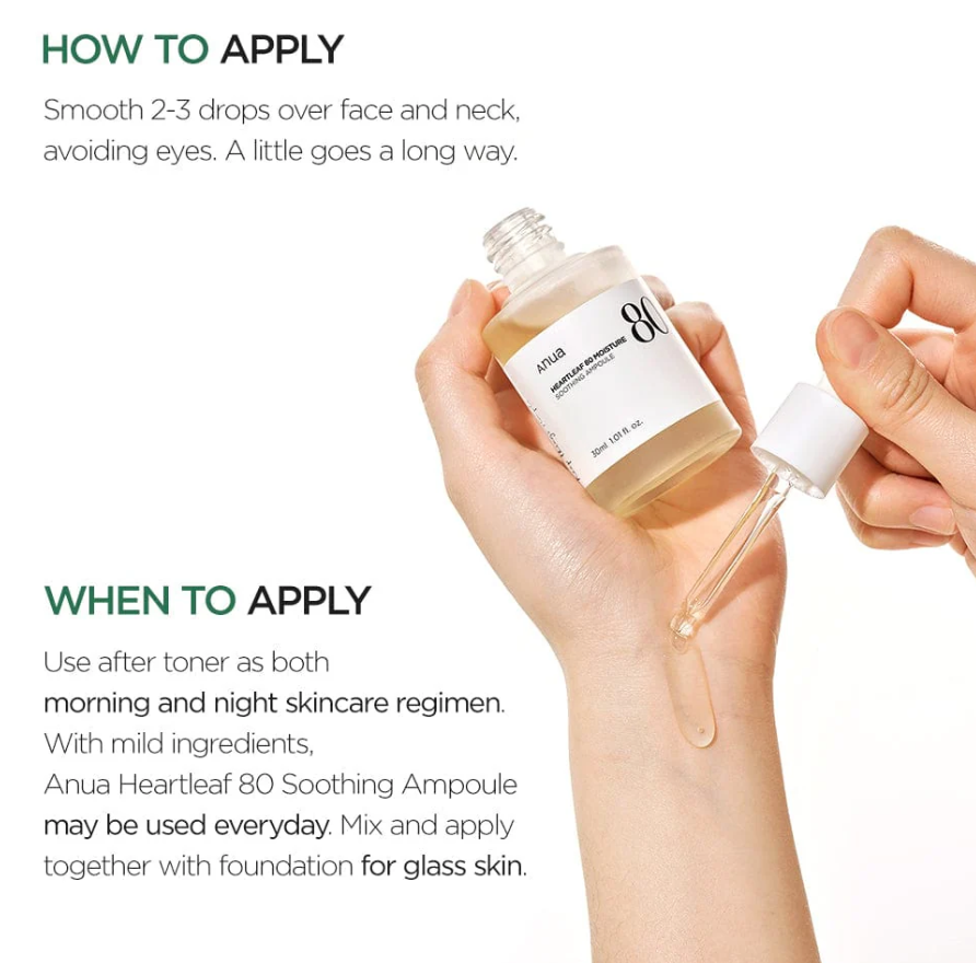 Anua HEARTLEAF 80% MOISTURE SOOTHING AMPOULE 30ml