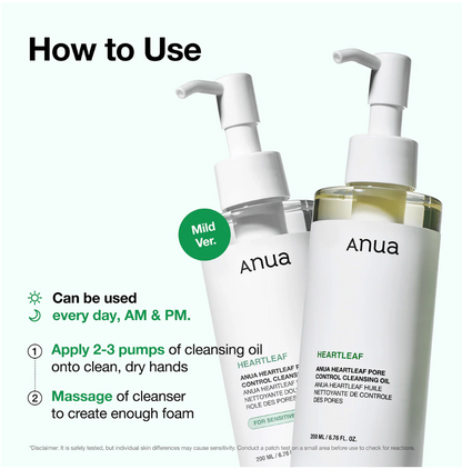 Huile Nettoyante Contrôle des Pores Anua Heartleaf 200ml
