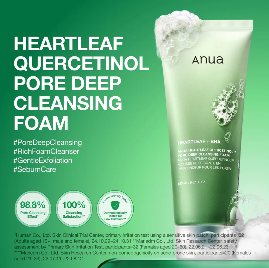 Anua Heartleaf Quercetinol Mousse Nettoyante Profonde Pores 150ml