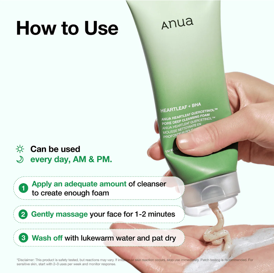 Anua Heartleaf Quercetinol Mousse Nettoyante Profonde Pores 150ml