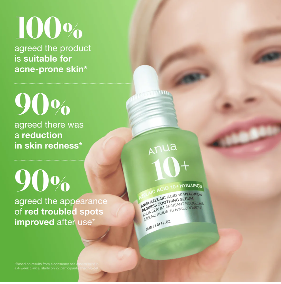 Sérum Apaisant Anti-Rougeurs à l'Acide Azélaïque 10 et à l'Acide Hyaluronique Anua 30 ml