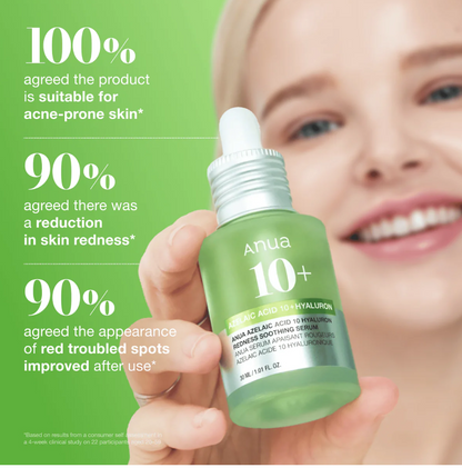 Sérum Apaisant Anti-Rougeurs à l'Acide Azélaïque 10 et à l'Acide Hyaluronique Anua 30 ml