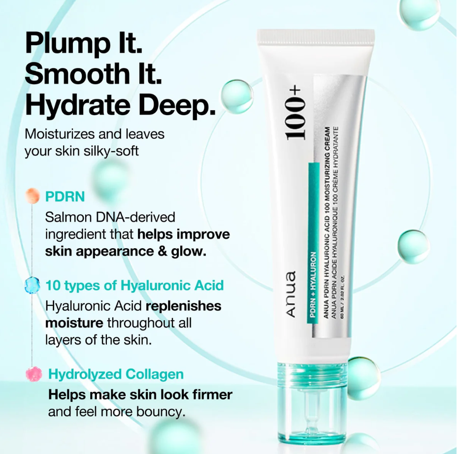 Crème Hydratante Anua PDRN Acide Hyaluronique 100 60ml