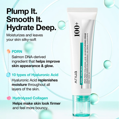 Crème Hydratante Anua PDRN Acide Hyaluronique 100 60ml