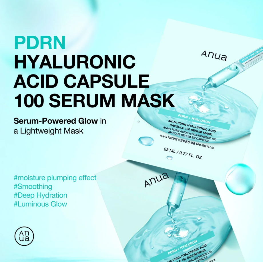 Anua PDRN Acide Hyaluronique Capsule 100 Masque Sérum en Feuille 23ml*10pièces