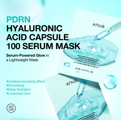Anua PDRN Acide Hyaluronique Capsule 100 Masque Sérum en Feuille 23ml*10pièces