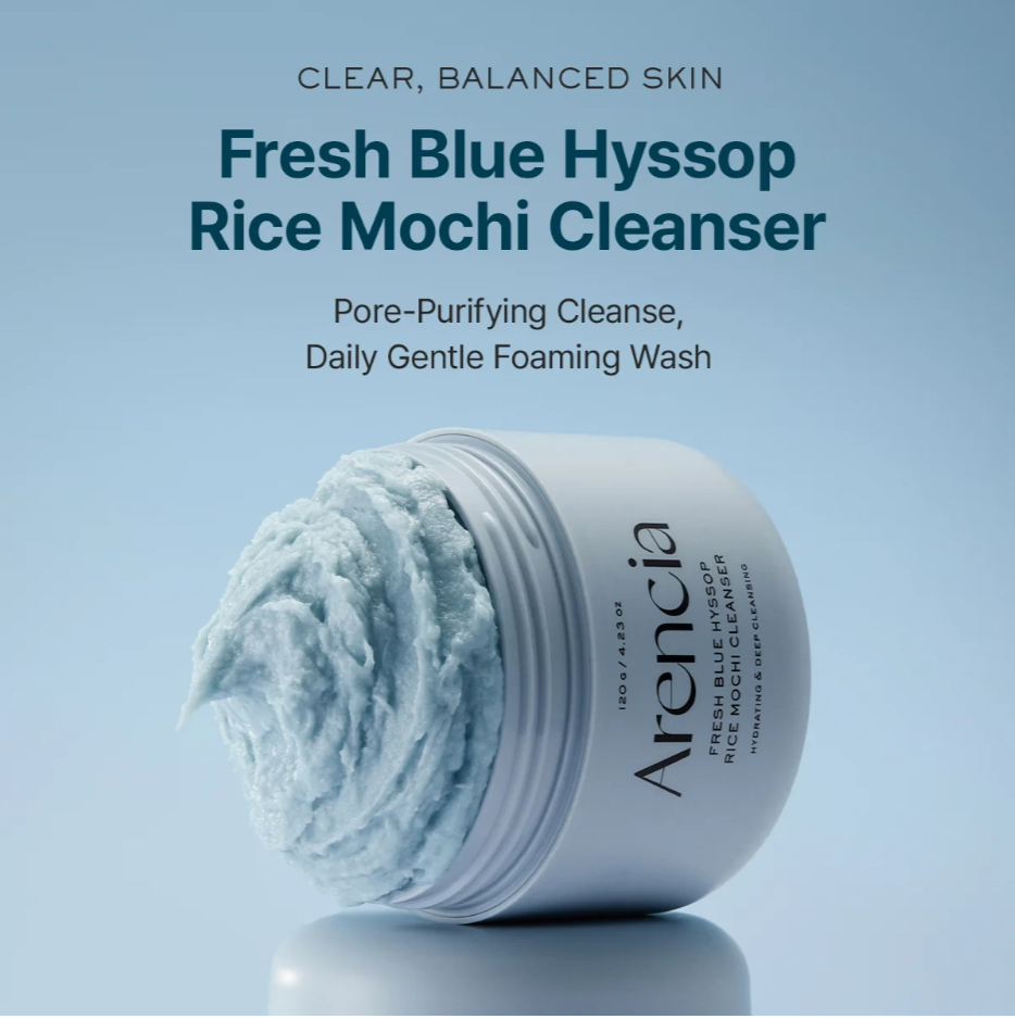Arencia Fresh Blue Hyssop Rice Mochi Cleanser 120g