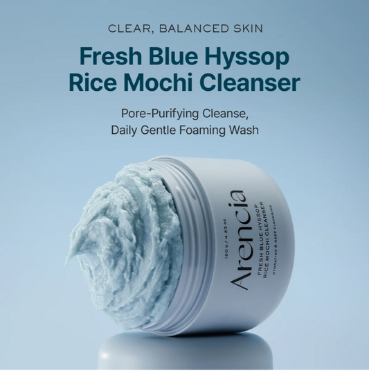 Arencia Nettoyant Mochi de Riz au Hysope Bleue Fraîche 120g