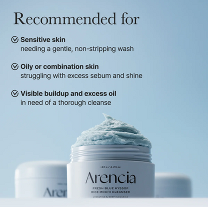 Arencia Fresh Blue Hyssop Rice Mochi Cleanser 120g