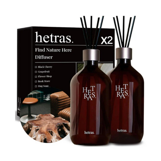 hetras Premium Diffuser 500ml x 2 - Hotel Wood