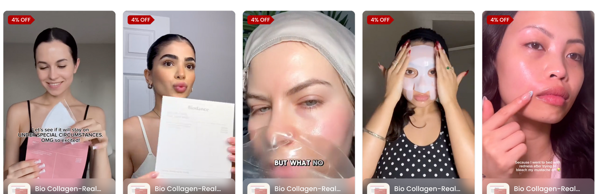 Biodance Bio-Collagen Real Deep Mask 4PCS