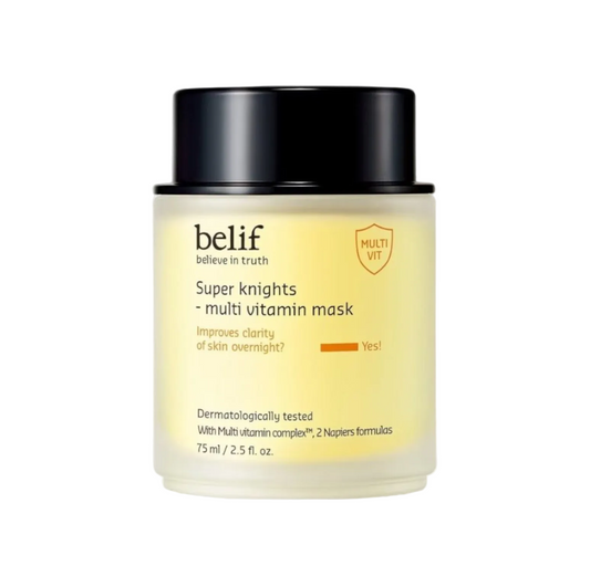 A jar of belif Super Knights - Multi Vitamin Mask 