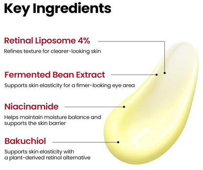K-SECRET SEOUL 1988 Eye Cream: Retinal Liposome 4% + Fermented Bean 30ml