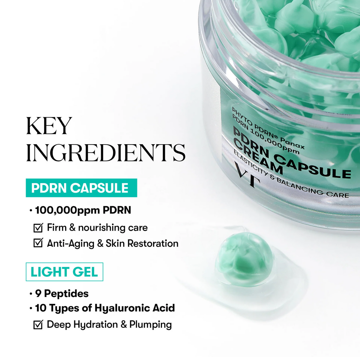 VT Cosmetics PDRN Crème en capsules 100 50ml