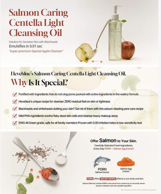 HEVEBLUE Salmon Caring Centella Light Cleansing Oil 240ml