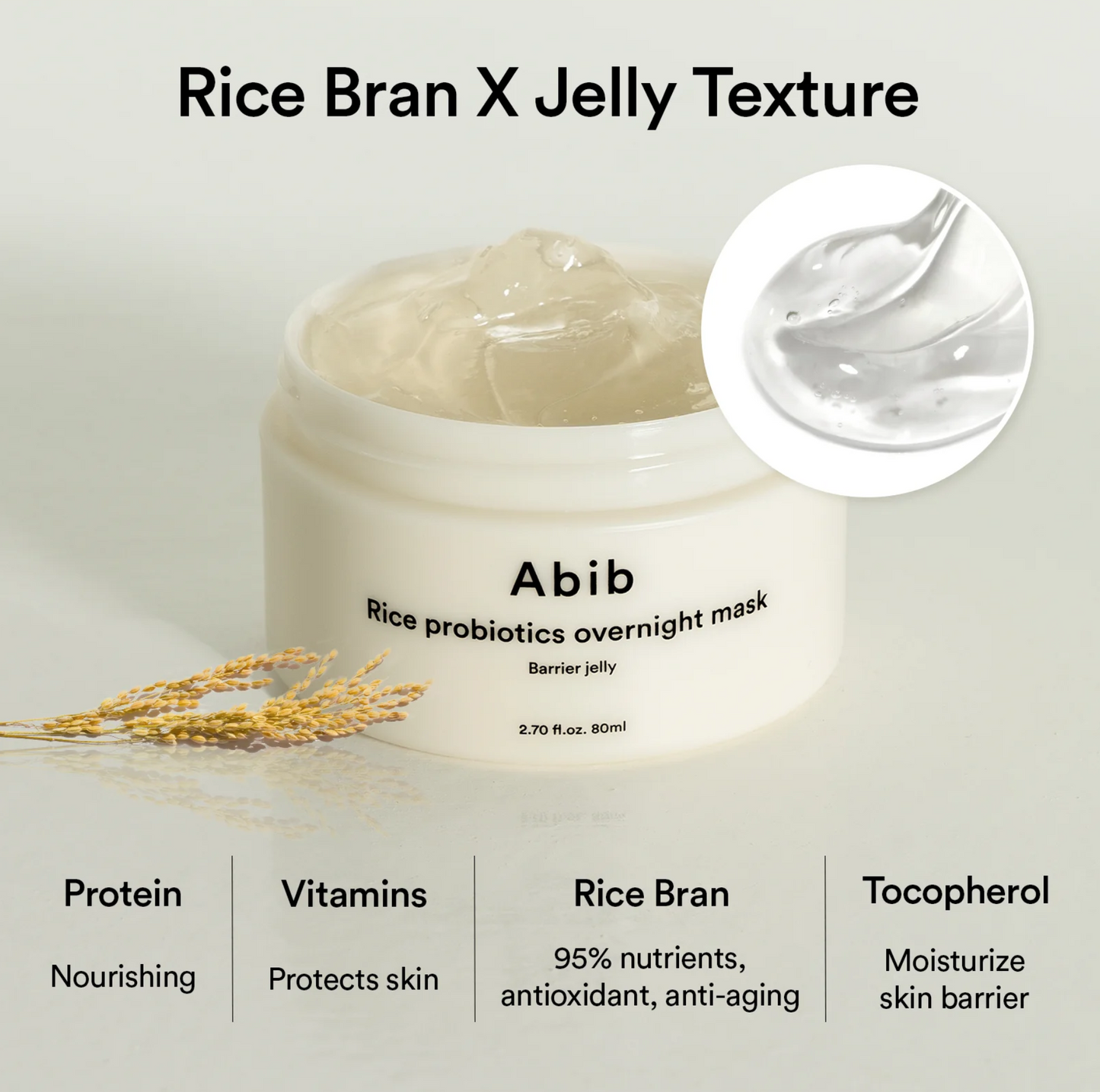 Abib Rice Probiotics Overnight Mask - Barrier Jelly 80ml