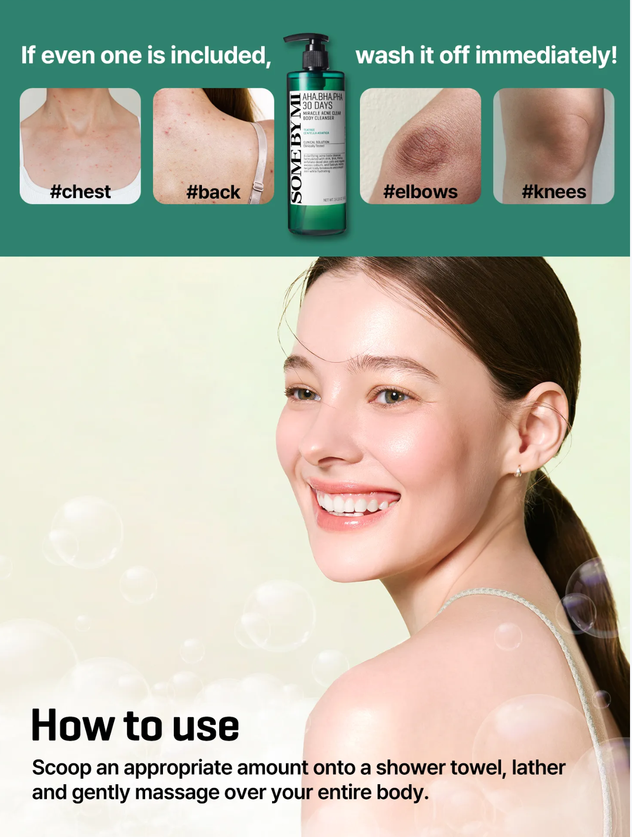 SOME BY MI AHA BHA PHA 30 Days Miracle Gel Douche Anti-Acné Corps (400g)