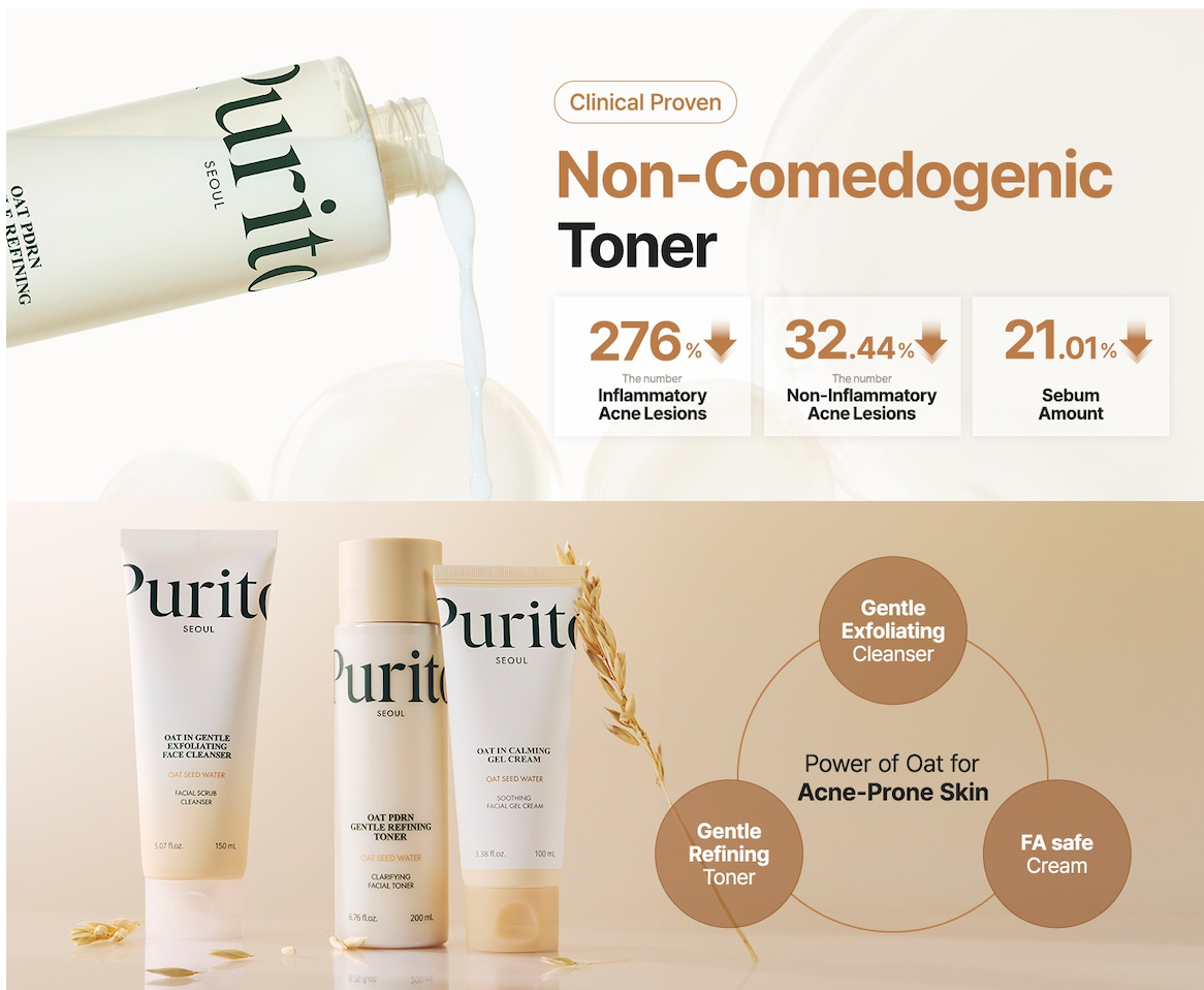 PURITO Oat PDRN Gentle Refining Toner 200ml