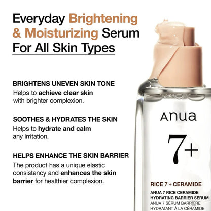 Anua Rice Ceramide 7 Hydrating Barrier Serum 50ml Anua