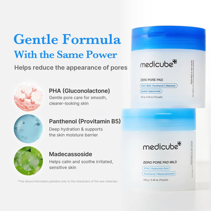 medicube Zero Pore Madecassoside Pads (Mild) medicube